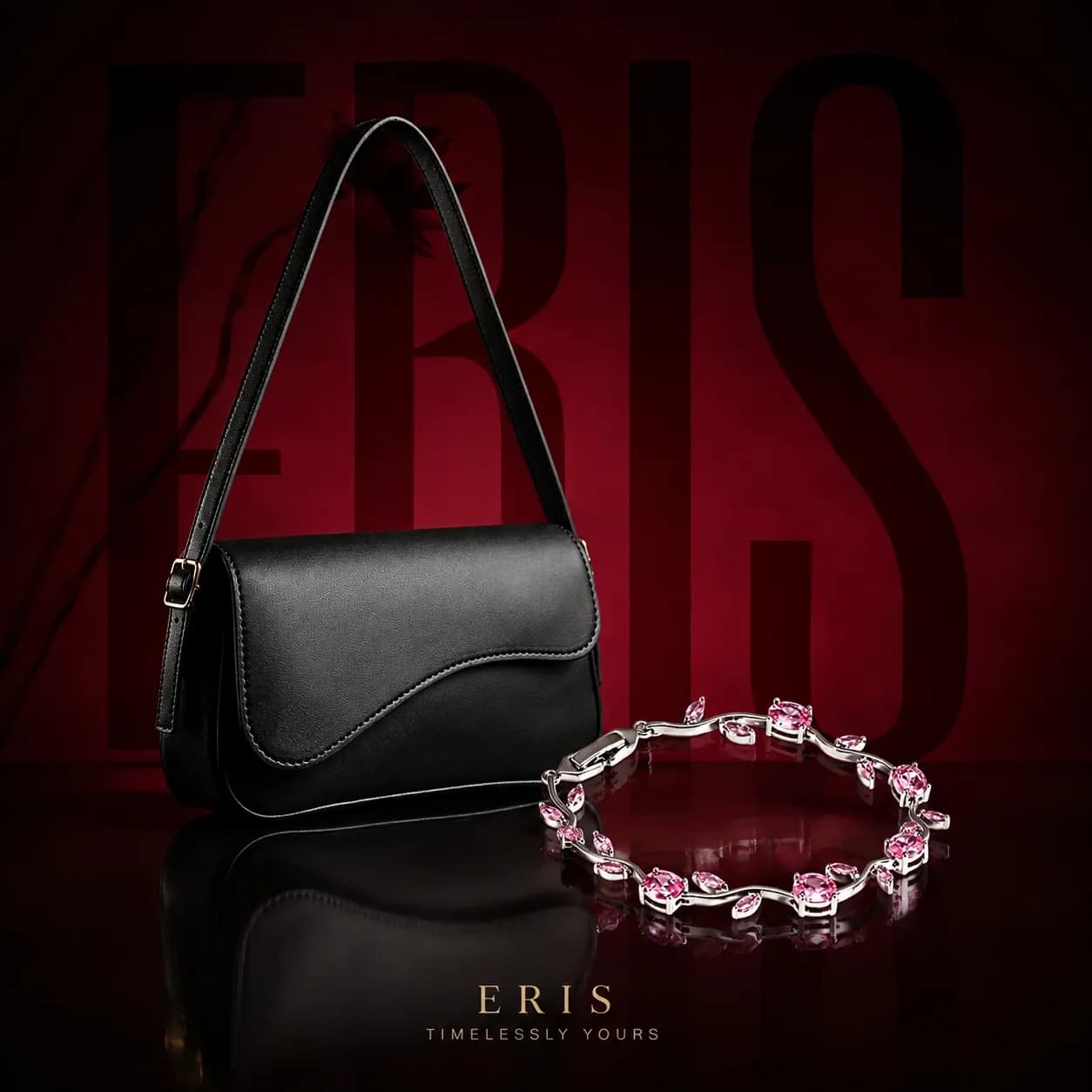 ERIS Bag & Bracelet Combo Set | Small Square Shoulder Bag + Trendy Bracelet