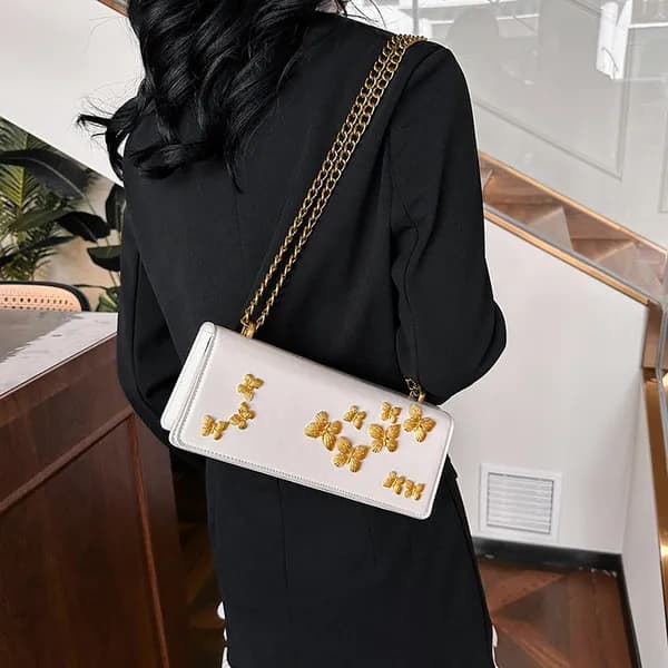 White Butterfly Chain Shoulder Bag for Women | ERIS